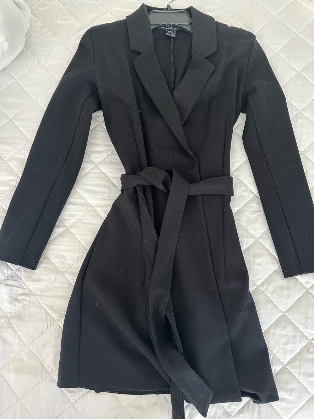 Black Belted Blazer Dress - Women's Elegant Long Sleeve Dress